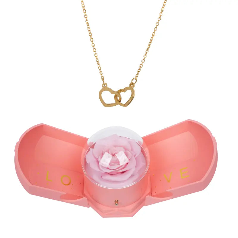 Coffret Harmonie Rose Éternelle avec Collier Gravé