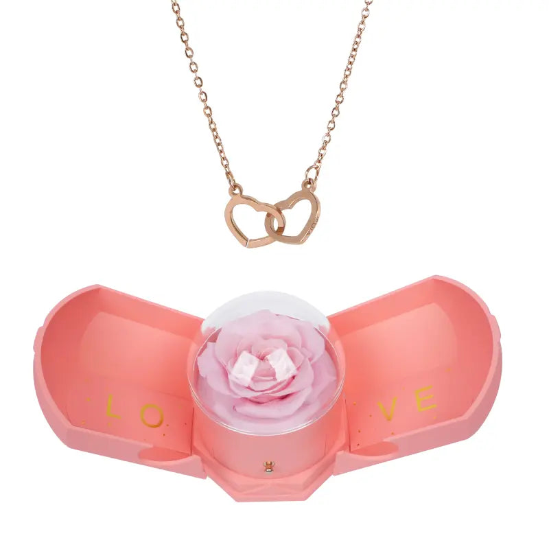 Coffret Harmonie Rose Éternelle avec Collier Gravé