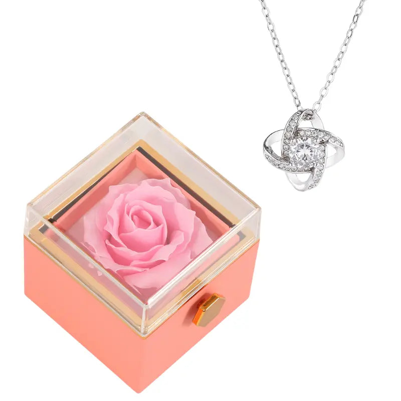 Coffret Rose Éternelle avec Collier Amour Éternel