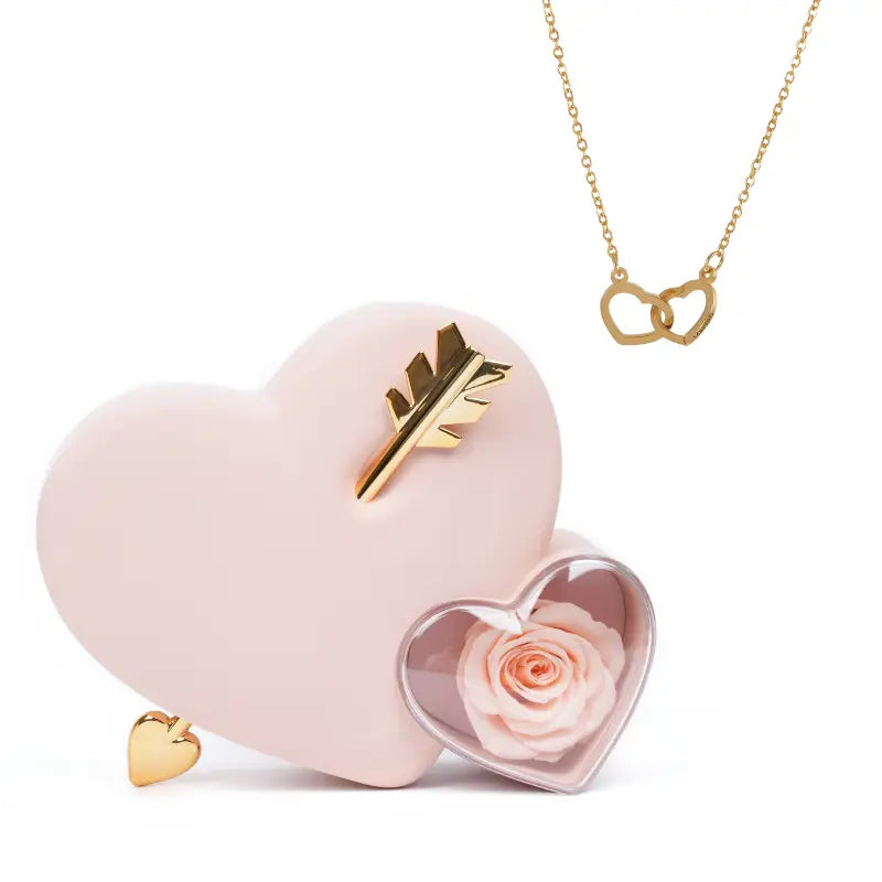 Coffret Amour Rose Éternelle avec Collier Gravé