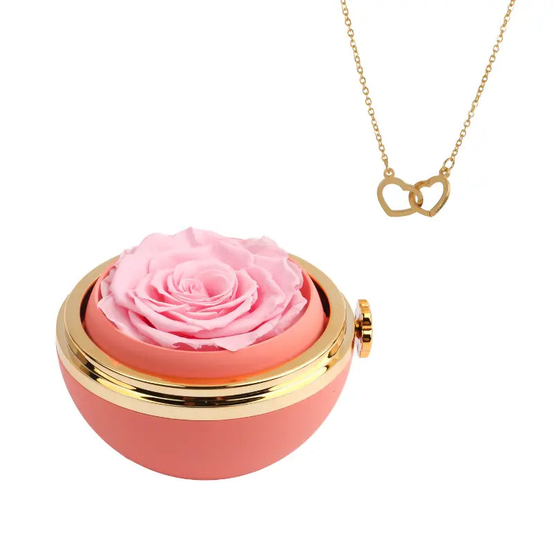 Coffret Passion Rose Éternelle avec Collier Gravé