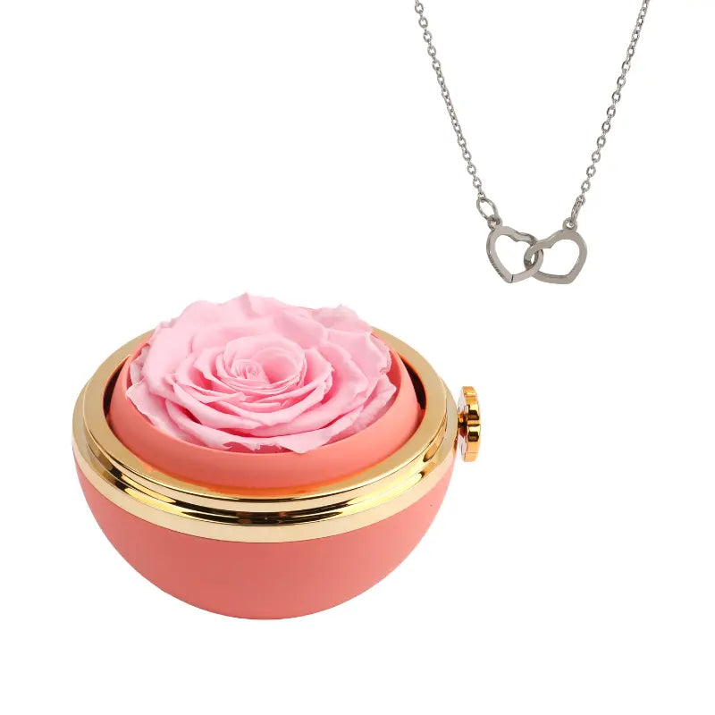 Coffret Passion Rose Éternelle avec Collier Gravé