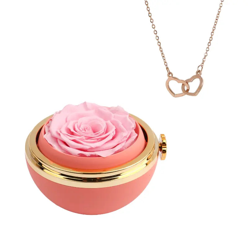 Coffret Passion Rose Éternelle avec Collier Gravé