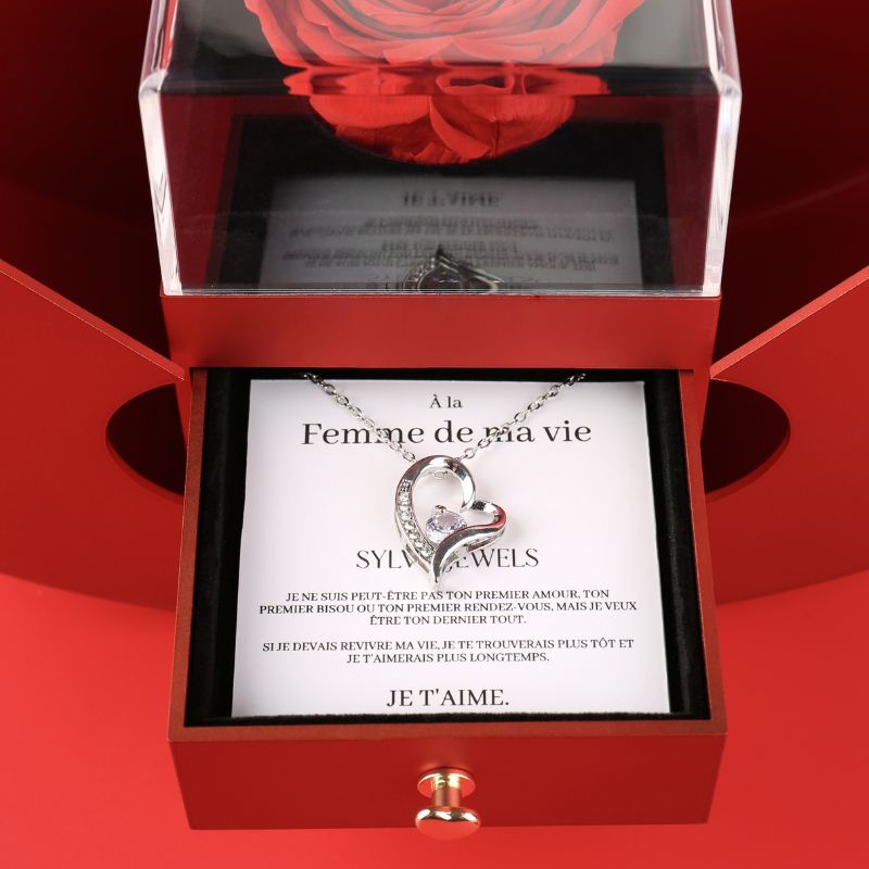 Coffret Pomme Rose Éternelle "À la Femme de ma vie"