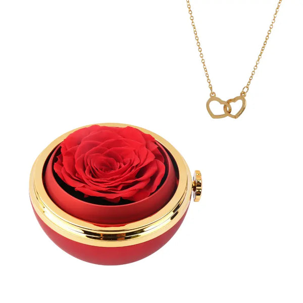 Coffret Passion Rose Éternelle avec Collier Gravé