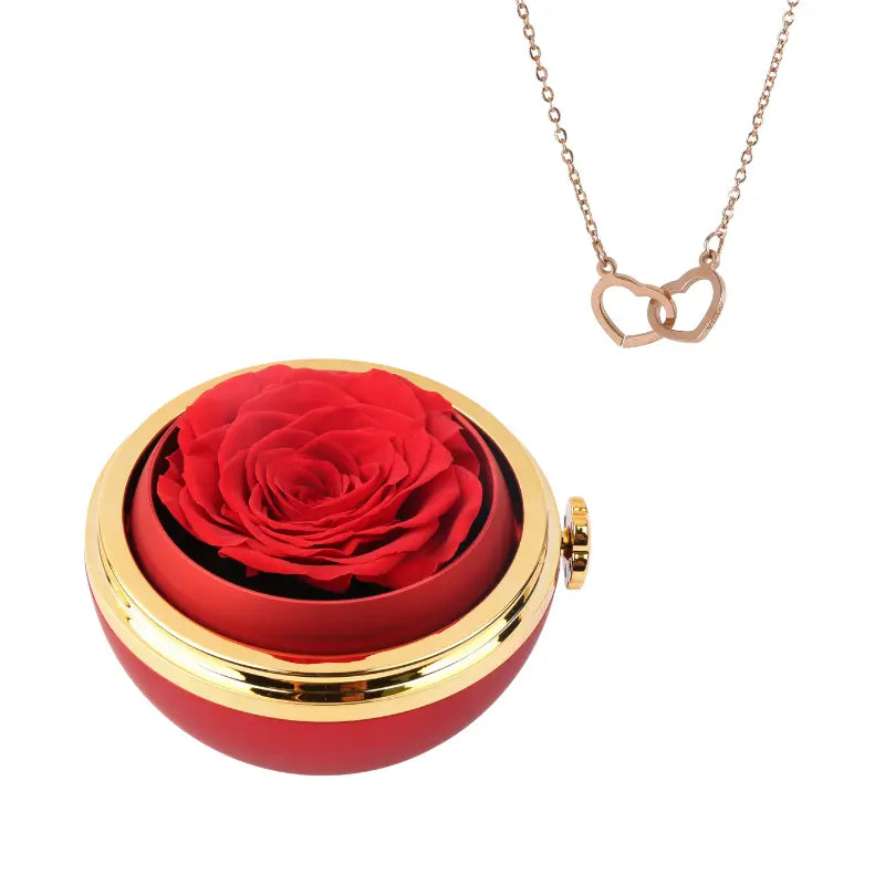 Coffret Passion Rose Éternelle avec Collier Gravé