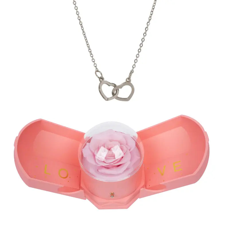 Coffret Harmonie Rose Éternelle avec Collier Gravé