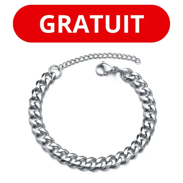 ‍Bracelet cubain en argent GRATUIT